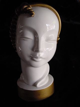James Kent U K - Ceramic Bust - Art Deco Woman,  Goldensausage Curls