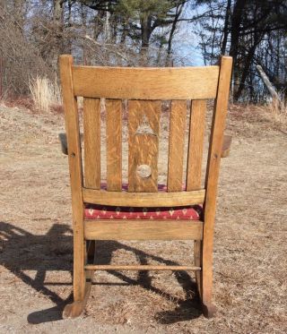 Antique Mission Oak Rocking Chair Arts & Crafts Craftsman Rocker 5