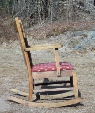 Antique Mission Oak Rocking Chair Arts & Crafts Craftsman Rocker 7