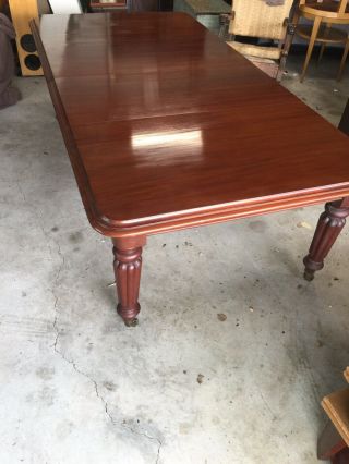 English Victorian Mahogany Extension Table With Two Leaves And 4 Chairs Nr