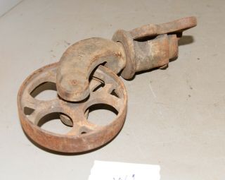 Antique industrial collectible cart wheel factory railroad door roller tool W1 4