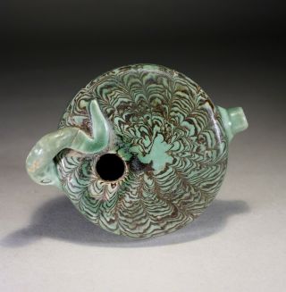 Antique Chinese Green Marbled Fruit Water Dropper