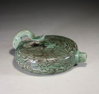 Antique Chinese Green Marbled Fruit Water Dropper 2