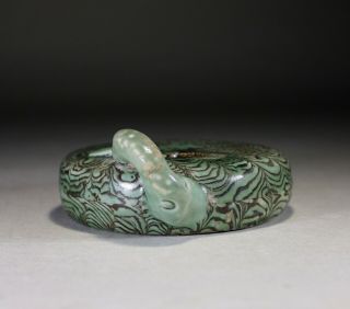 Antique Chinese Green Marbled Fruit Water Dropper 5