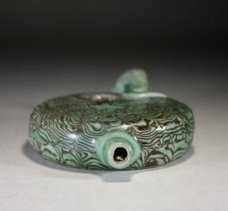 Antique Chinese Green Marbled Fruit Water Dropper 7