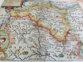 1610 - 1637 Antique Map of Radnorshire,  Wales (Saxton & Kip) 3