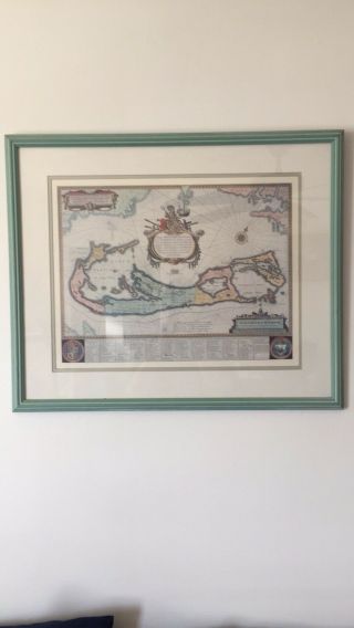 Vintage Map Print Bermuda Island Mappa Aestivarum Barmvdas