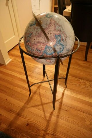 Vintage Replogle 16 " Classic Series World Globe Floor Metal Stand