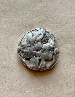 A Silver Tetradrachm Coin Of Ancient Athens (440 - 404 Bc) Athena/owl.  Piece