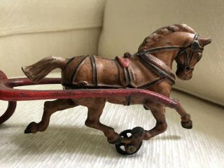 Antique Cast Iron Horse Drawn Sled Toy 7