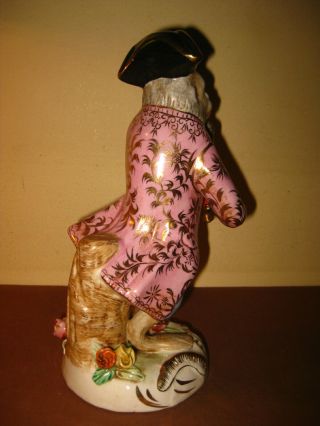 ANTIQUE MONKEY ANIMAL PORCELAIN BAND MUSICIAN SCOTTISH PIPER 1900s 4