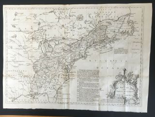 1755 Map Of British & French Settlements In North America
