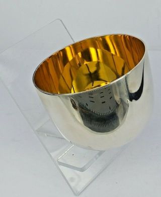 Solid silver tumbler beaker bright rich gold lined historic drinking vessel 2006 10