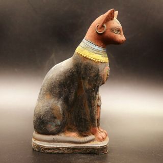 Rare Antique Egyptian Stone Of Ancient Cat Bastet (bes) Figure.  Cat Goddess