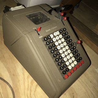Antique Lc Smith & Corona Adding Machine Vtg Hand Crank Calculator