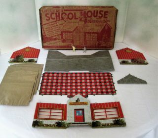 Marx 3382 Little Red School House Playset Building & Box From 1956