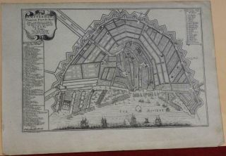 Amsterdam Netherlands 1705 De Fer Unusual Antique Copper Engraved City Map