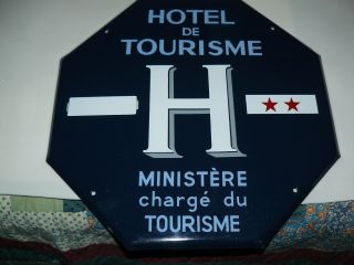 French Hotel De Tourisme Ministere Charge Du Tourisme Porcilin Sign,