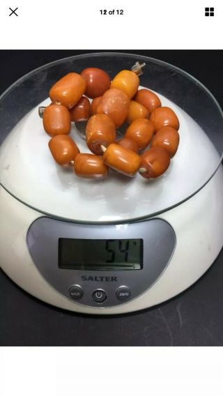 Egg Yolk Baltic Butterscotch Amber Prayer Beads Beaded 54 Grams 34.  5cm 10