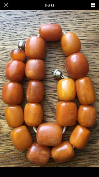 Egg Yolk Baltic Butterscotch Amber Prayer Beads Beaded 54 Grams 34.  5cm
