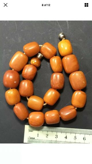Egg Yolk Baltic Butterscotch Amber Prayer Beads Beaded 54 Grams 34.  5cm 2