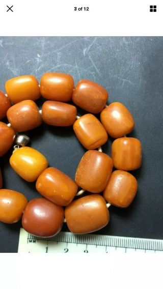 Egg Yolk Baltic Butterscotch Amber Prayer Beads Beaded 54 Grams 34.  5cm 4