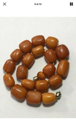 Egg Yolk Baltic Butterscotch Amber Prayer Beads Beaded 54 Grams 34.  5cm 5