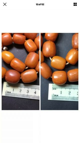 Egg Yolk Baltic Butterscotch Amber Prayer Beads Beaded 54 Grams 34.  5cm 7