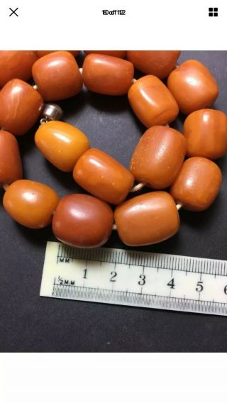Egg Yolk Baltic Butterscotch Amber Prayer Beads Beaded 54 Grams 34.  5cm 8