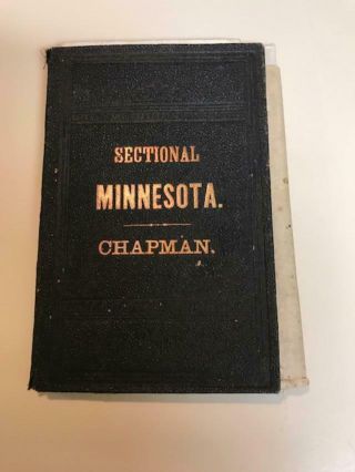 Antique Rare 1882 Silas Chapmans Sectional Map Wisconsin Silas Minnesota Cover 2
