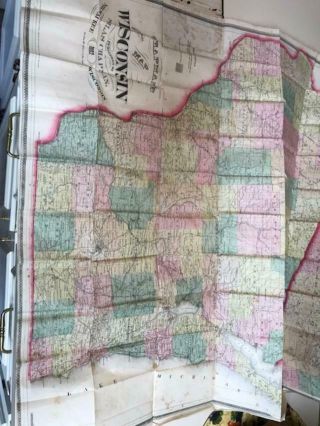 Antique Rare 1882 Silas Chapmans Sectional Map Wisconsin Silas Minnesota Cover 8
