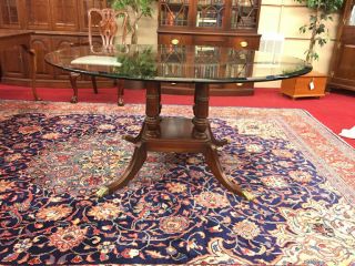 Pennsylvania House Glass Top Dining Table - Delivery Available