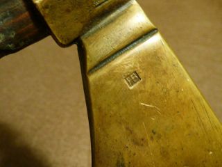 1800 ' s Hudson ' s Bay Company Pipe Axe Tomahawk Brass Head HB Mark Awesome Haft 3