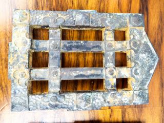 Vintage Arts and Crafts Metal Speak Easy Grill Door Viewer Spanish Mission Style 4