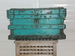 VANDERMAN RAILROAD STEAMER TRUNK PATENTED 1897 TO SHIP CURRENCY TO BANKS. 2
