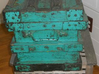 VANDERMAN RAILROAD STEAMER TRUNK PATENTED 1897 TO SHIP CURRENCY TO BANKS. 4