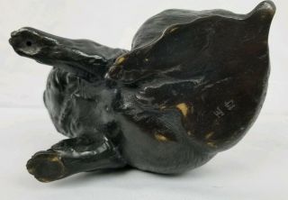 Antique Meiji Japanese Bronze Signed Cat Kitten Puppy Sculpture Heavy 6