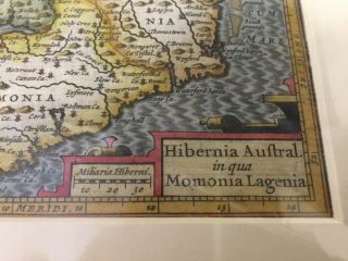 Antique Map Of Ireland (munster/ Leinster) From 1616.  Rare.
