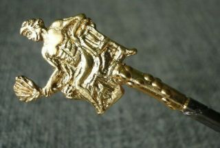 Extremely Rare Roman Silver Gold Garment Pin With God Apollo Very Fine Unique