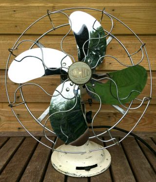 Vintage Art Deco Limit Electric Desk Fan 13 " Oscillating Industrial 1940s