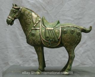 18.  4 " Old Chinese Bronze Ware Silver Dynasty Palace Stand Horse Steed Statue