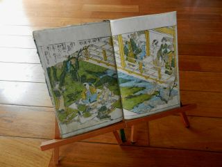 Orig Japanese Woodblock Print Book Album Of Classical Bijin Bunka 10 (1813)