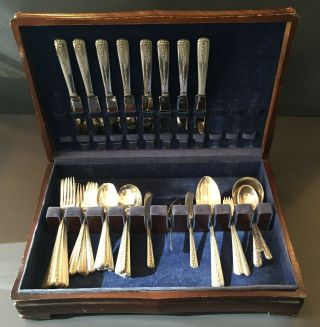 Towle Rambler Rose Sterling Silver Flatware 58 Piece Set Vintage 1930 