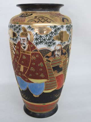 Moriage Nippon Satsuma Style Hand Painted Porcelain Japanese Vase 301B 4