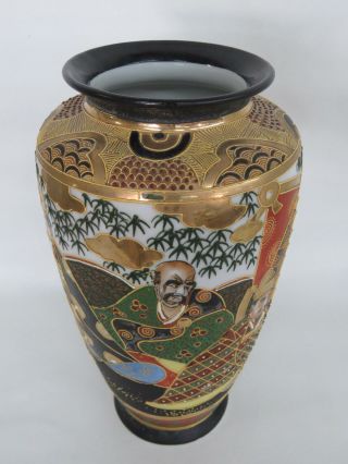 Moriage Nippon Satsuma Style Hand Painted Porcelain Japanese Vase 301B 6