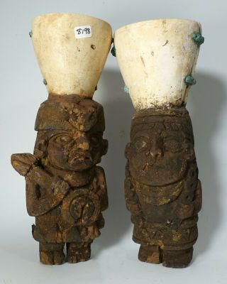 Antique Vintage Pre - Columbian Mochica Moche Peru Wood Shell Royal Cup Provenance
