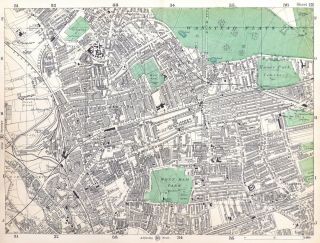 London,  1900 - Stratford,  Forest Gate,  West Ham,  Antique Map,  Bacon.