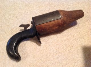Very Old Cast Iron Wood Handle Cap Gun