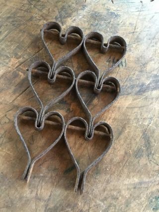 Antique Primitive Rusty Metal Hearts