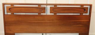 Mid Century Modern Sculptural Walnut Queen Headboard 2